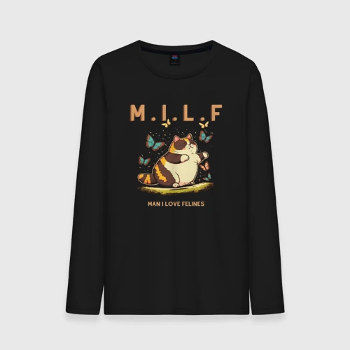 Мужской лонгслив хлопок Man I Love Felines