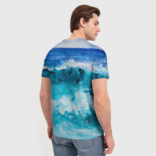 Мужская футболка 3D Тюлени любви в море, цвет 3D печать - фото 4