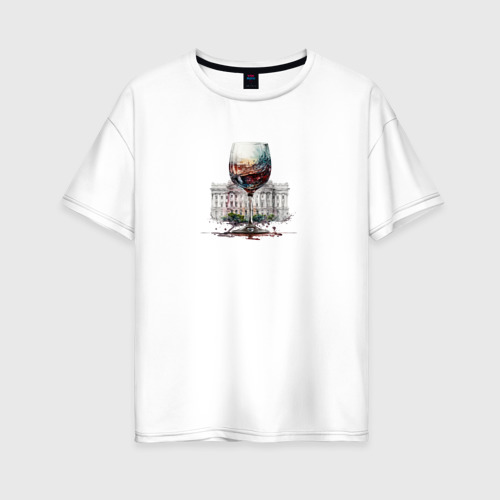 Женская футболка хлопок Oversize с принтом Любимый город, вид спереди #2