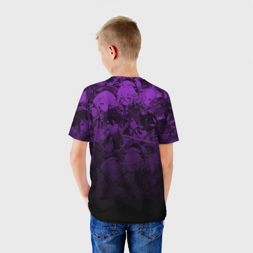 Детская футболка 3D Сёгун Райден - Геншин паттерн, цвет 3D печать - фото 4