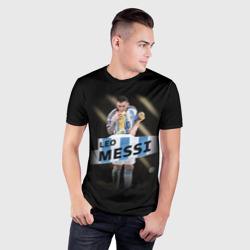 Мужская футболка 3D Slim Лео Месси чемпион Мира - фото 2