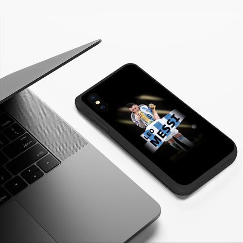 Чехол для iPhone XS Max матовый Лео Месси чемпион Мира, цвет черный - фото 5