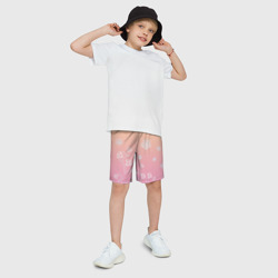 Детские спортивные шорты 3D кружевные бабочки-розовый градиент - фото 2
