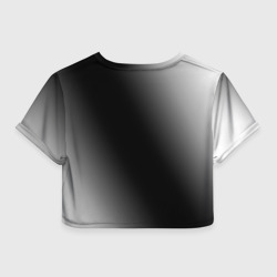 Топик (короткая футболка или блузка, не доходящая до середины живота) с принтом Диджей и этим все сказано: на темном для женщины, вид сзади №1. Цвет основы: белый