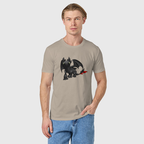 Мужская футболка хлопок с принтом Дракон Беззубик, фото на моделе #1