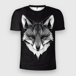 Мужская футболка 3D Slim Lowpoly fox
