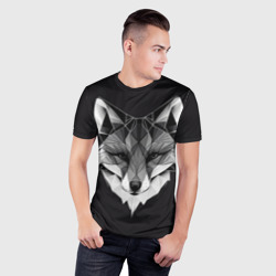 Мужская футболка 3D Slim Lowpoly fox - фото 2