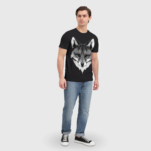 Мужская футболка 3D Lowpoly fox, цвет 3D печать - фото 5