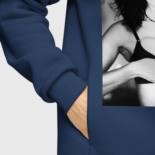 Мужское худи Oversize хлопок Дерзкая Моника Беллуччи - Monica Bellucci, цвет темно-синий - фото 8