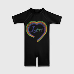 Разноцветное сердце – Детский купальный костюм 3D с принтом купить