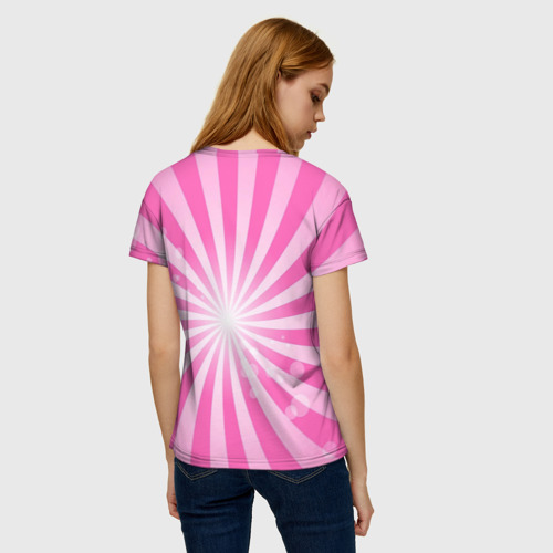 Женская футболка 3D Енот на фоне космической кляксы, цвет 3D печать - фото 4