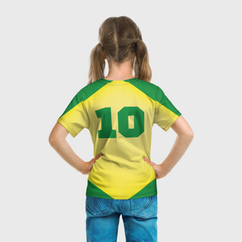 Детская футболка 3D с принтом Пеле король футбола, вид сзади #2