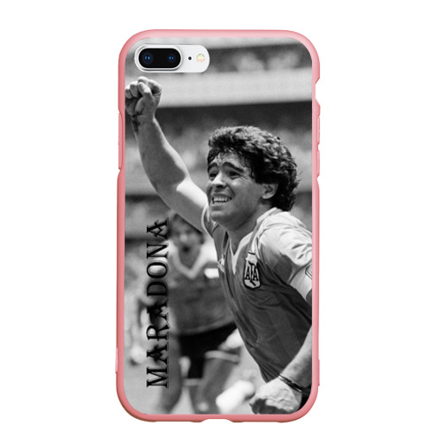 Чехол для iPhone 7Plus/8 Plus матовый Футболист Диего Марадона, цвет баблгам