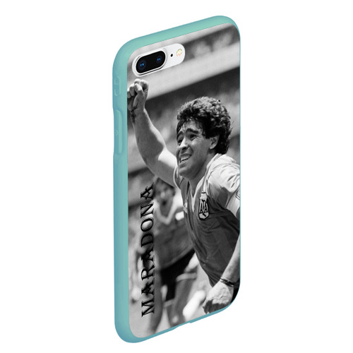 Чехол для iPhone 7Plus/8 Plus матовый Футболист Диего Марадона, цвет мятный - фото 3