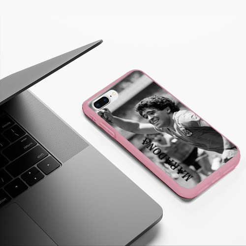 Чехол для iPhone 7Plus/8 Plus матовый Футболист Диего Марадона, цвет баблгам - фото 5