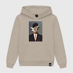 Женская толстовка хлопок Человек в котелке - художник Рене Магритт
