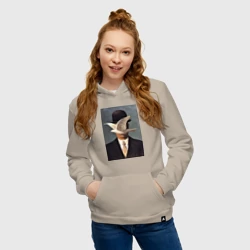 Женская толстовка хлопок Человек в котелке - художник Рене Магритт - фото 2