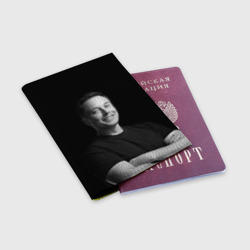 Обложка для паспорта матовая кожа Илон Маск, портрет - фото 2