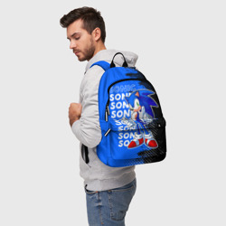 Рюкзак 3D Соник на синем фоне - фото 2