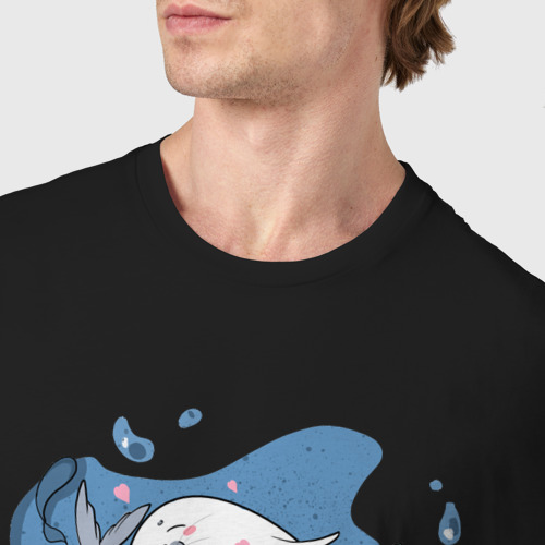 Мужская футболка хлопок Пара тюленей, цвет черный - фото 6