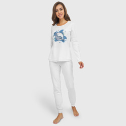 Пижама с принтом Пара тюленей для женщины, вид на модели спереди №2. Цвет основы: белый