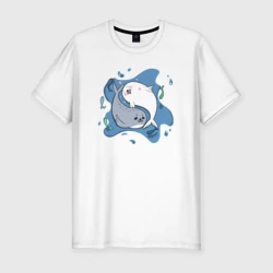 Мужская футболка хлопок Slim Пара тюленей
