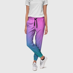 Женские брюки 3D Розовый с бирюзовым и синим градиент - фото 2