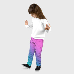 Детские брюки 3D Розовый с бирюзовым и синим градиент - фото 2