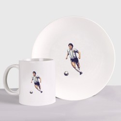 Набор: тарелка + кружка Maradona football