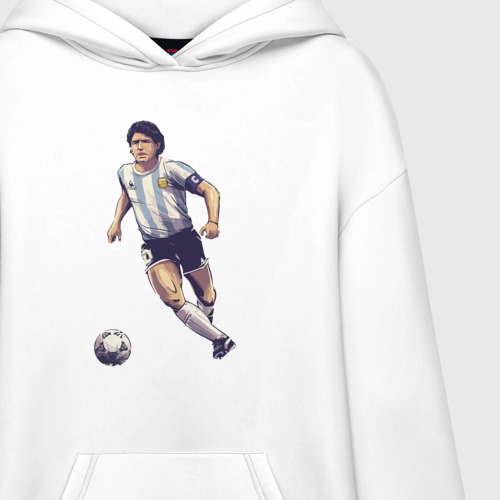 Худи SuperOversize хлопок Maradona football, цвет белый - фото 3