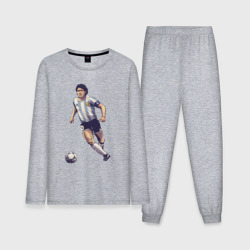 Мужская пижама с лонгсливом хлопок Maradona football