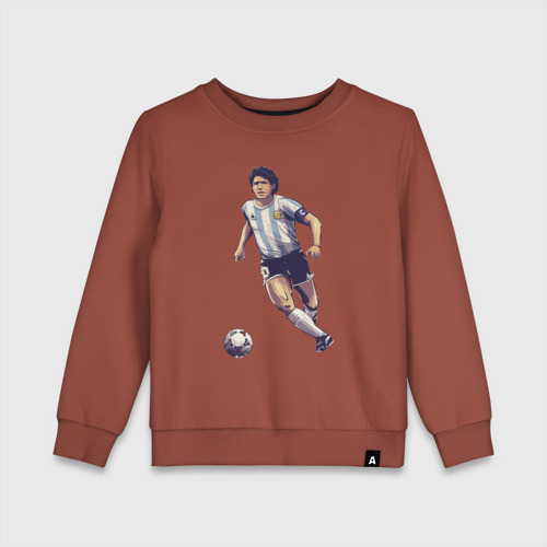 Детский свитшот хлопок Maradona football, цвет кирпичный