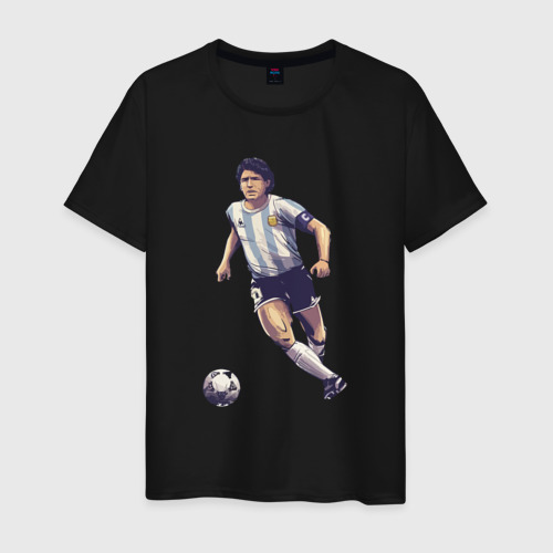 Мужская футболка хлопок Maradona football, цвет черный