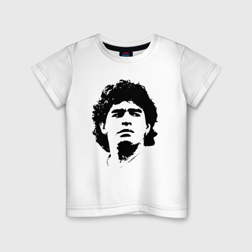 Детская футболка хлопок Face Maradona, цвет белый