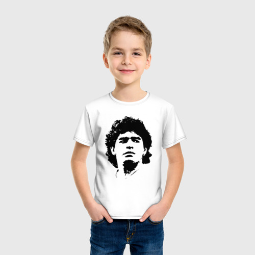 Детская футболка хлопок Face Maradona, цвет белый - фото 3