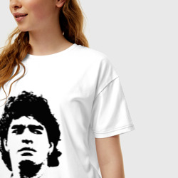 Женская футболка хлопок Oversize Face Maradona - фото 2