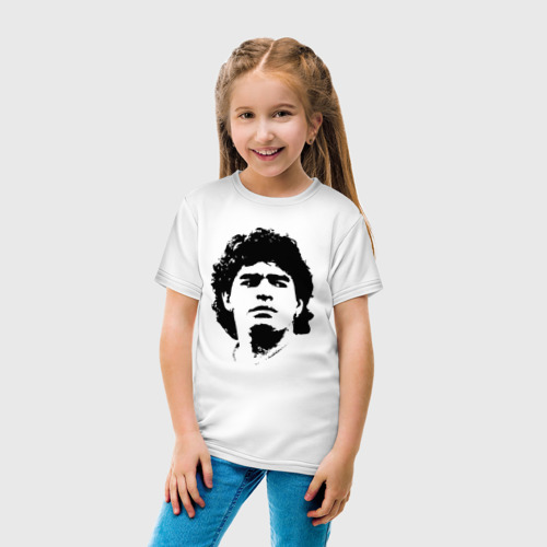 Детская футболка хлопок Face Maradona, цвет белый - фото 5