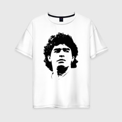 Женская футболка хлопок Oversize Face Maradona