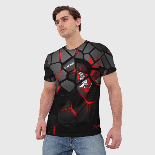 Мужская футболка 3D Кибер самурай, цвет 3D печать - фото 3
