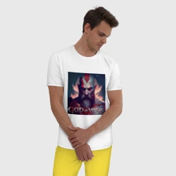 Мужская пижама с белой футболкой хлопок Кратос, бог войны - фото 2