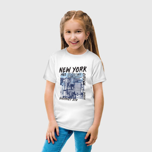Детская футболка хлопок с принтом New York | Нью-Йорк, вид сбоку #3