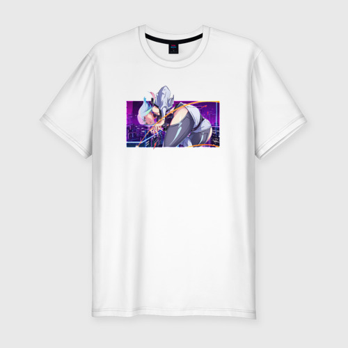 Мужская футболка хлопок Slim Cyberpunk Edgerunners: Люси, цвет белый
