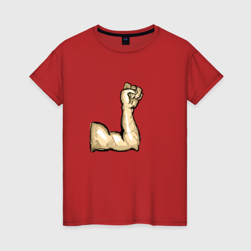 Женская футболка хлопок с принтом Сила и рука, вид спереди #2