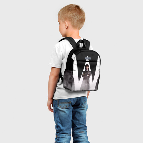 Детский рюкзак 3D с принтом W wednesday addams, фото на моделе #1