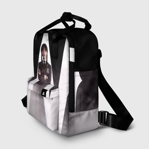 Женский рюкзак 3D с принтом W wednesday addams, фото на моделе #1