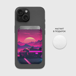 Картхолдер Magsafe магнитный Синтвейв закат с автомобилем - фото 2