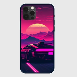 Чехол для iPhone 12 Pro Синтвейв закат с автомобилем