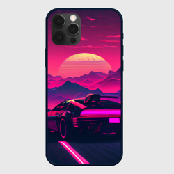 Чехол для iPhone 12 Pro Max Синтвейв закат с автомобилем