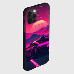 Чехол для iPhone 12 Pro Max Синтвейв закат с автомобилем - фото 2