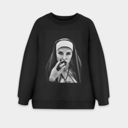 Женский свитшот oversize без начеса хлопок Готическая монахиня